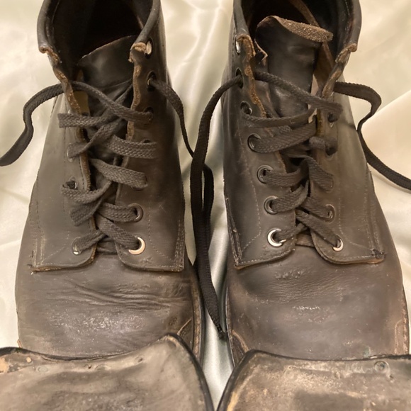 RARE Vintage Black Hy-test Steel Toe Metatarsal Safety Ankle Shoes Boots 1960s - Picture 4 of 12